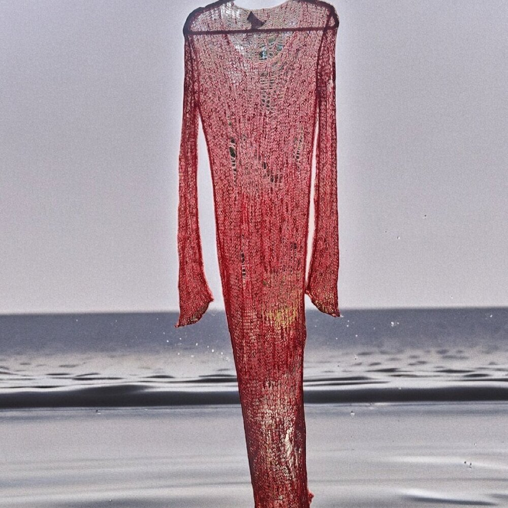 Ombre Fishnet Maxi Dress